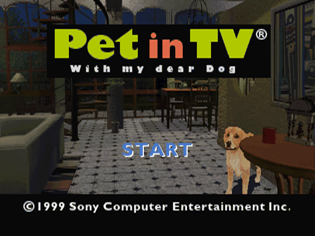Pet in TV with my dear Dog title screen for Playstation